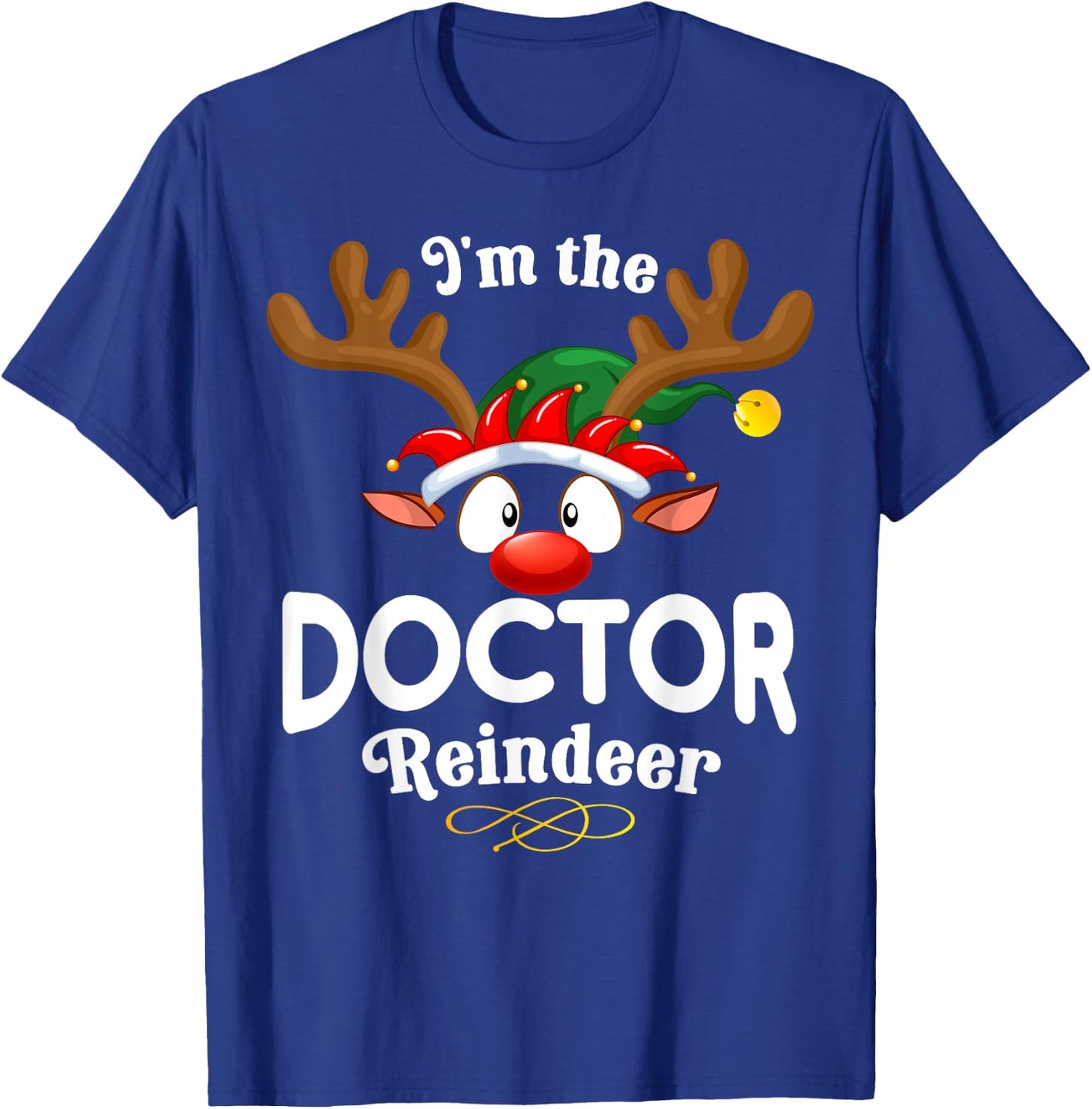Christmas PJS Doctor XMas Reindeer Matching T-Shirt - T-Shirt | Royal