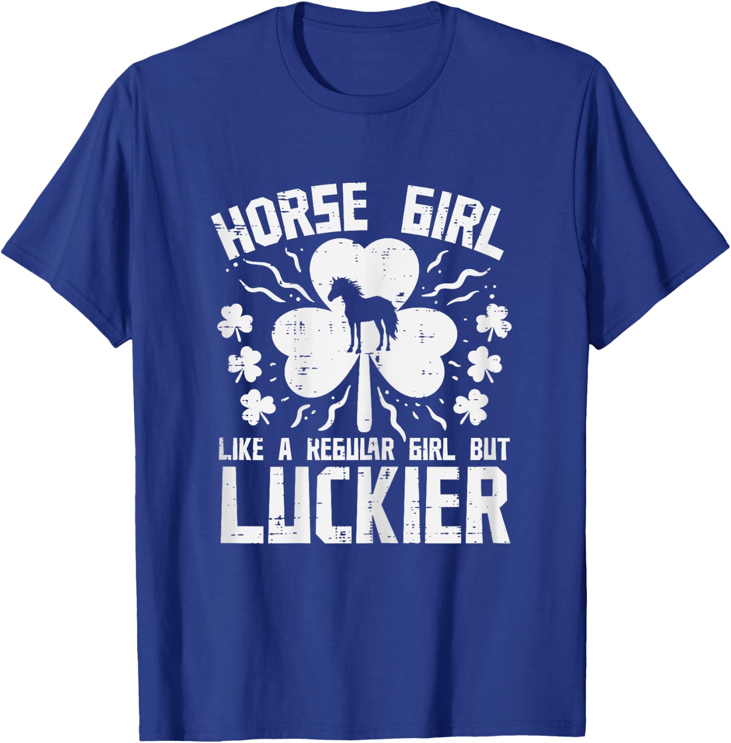 St Patricks Day Horse Girl Luckier Saint Pattys Paddys Women T-Shirt - T-Shirt | Royal