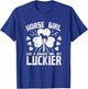St Patricks Day Horse Girl Luckier Saint Pattys Paddys Women T-Shirt - T-Shirt | Royal