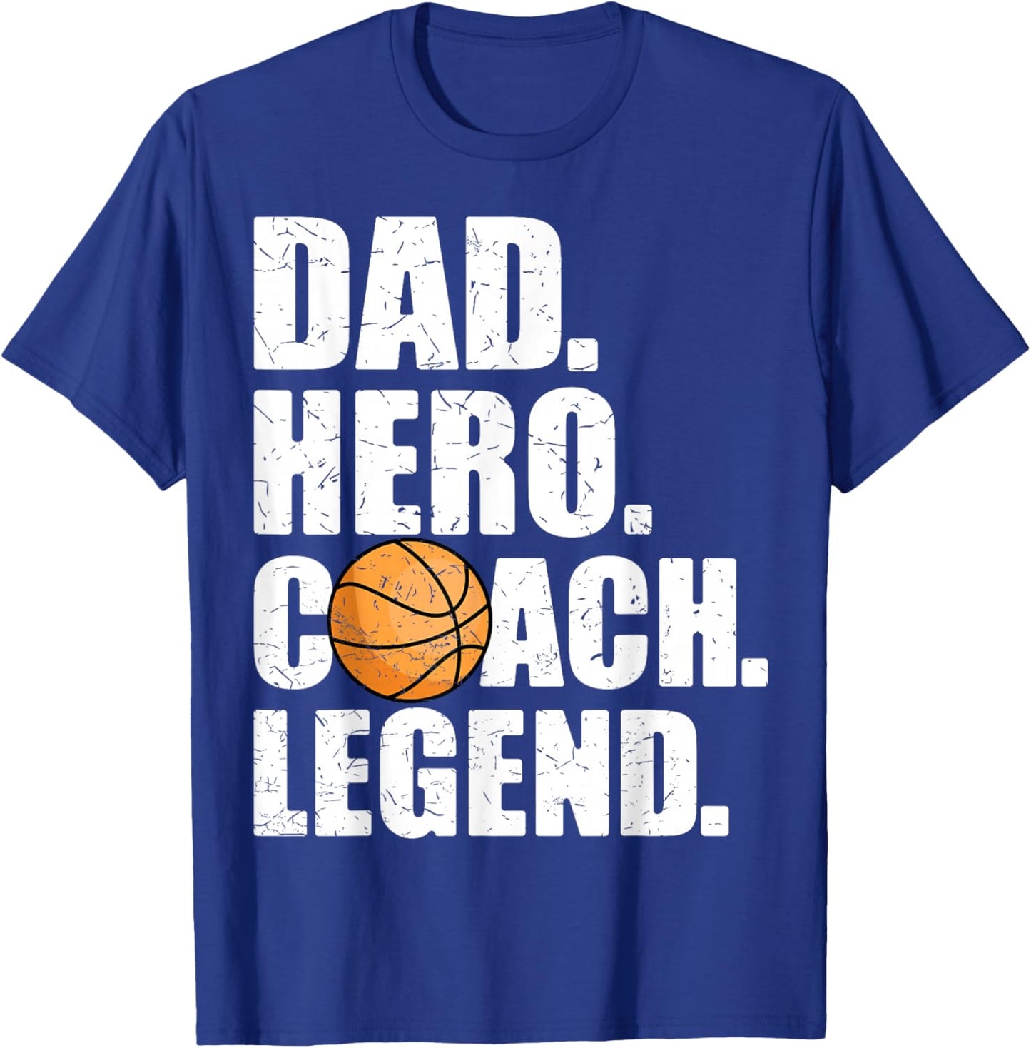 Dad Hero Coach Legend Father Papa Daddy Basketball Coach T-Shirt - T-Shirt | Royal