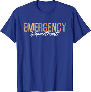 Emergency Department Emergency Room Nursing Retro Leopard T-Shirt - T-Shirt | Royal