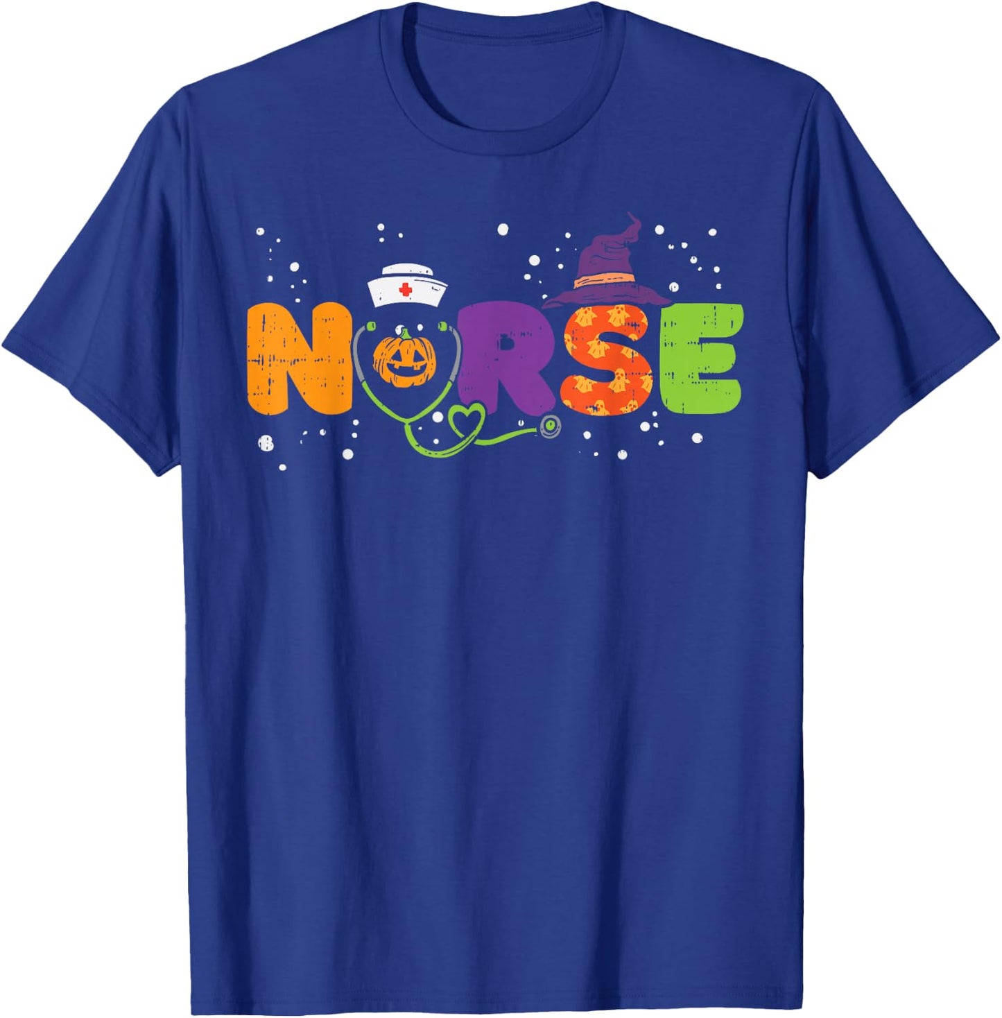 Nurse Pumpkin Stethoscope Halloween Costume Nursing Women T-Shirt - T-Shirt | Royal