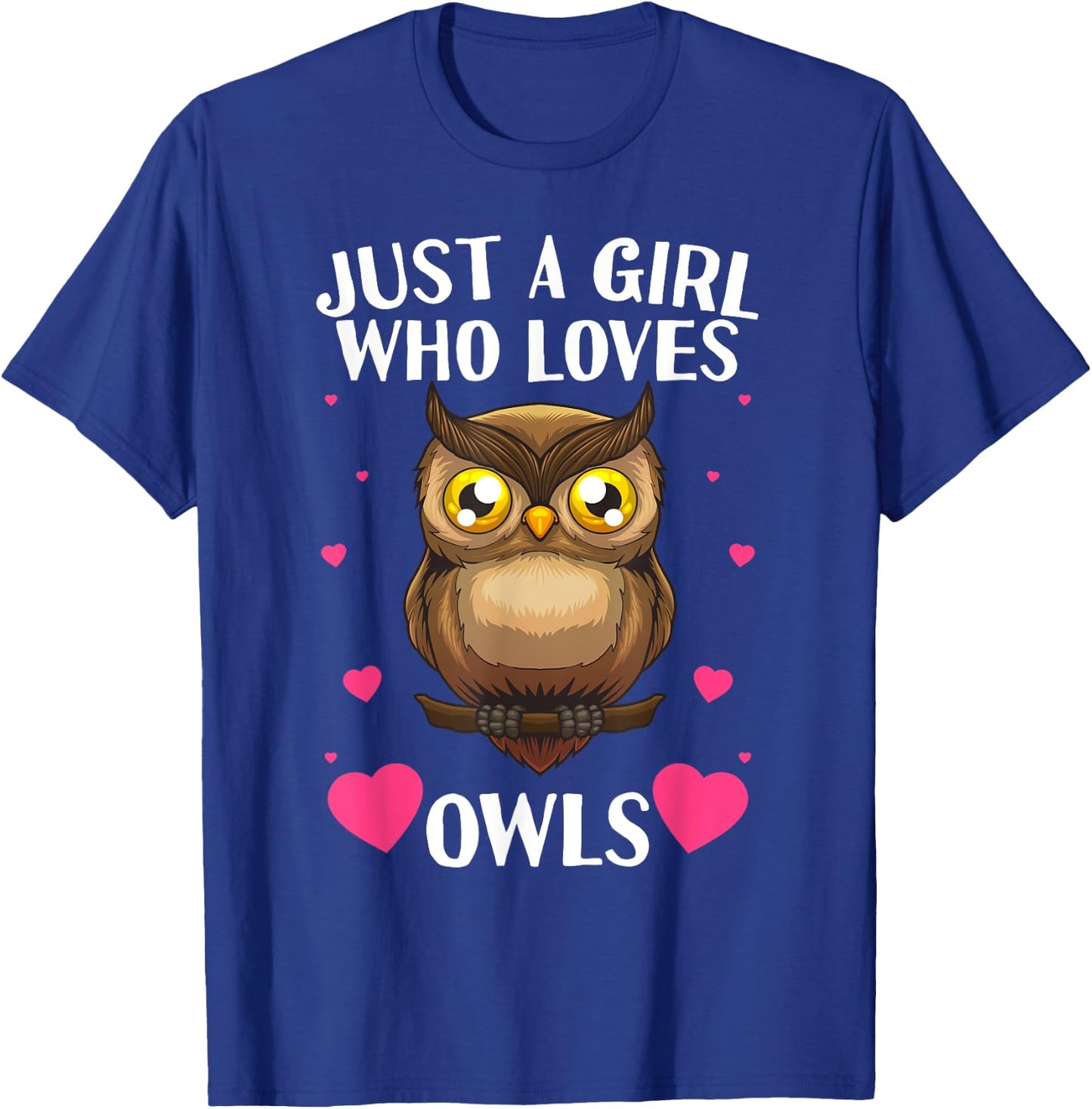 Funny Owl Design Girls Nocturnal Bird Owl Lovers T-Shirt - T-Shirt | Royal
