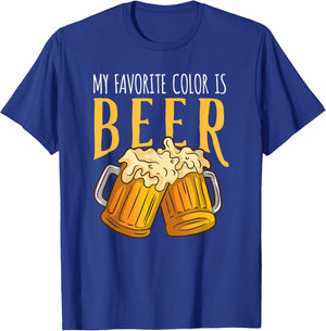 My Favorite Color Is Beer - Funny Drinking T-Shirt - T-Shirt | Royal
