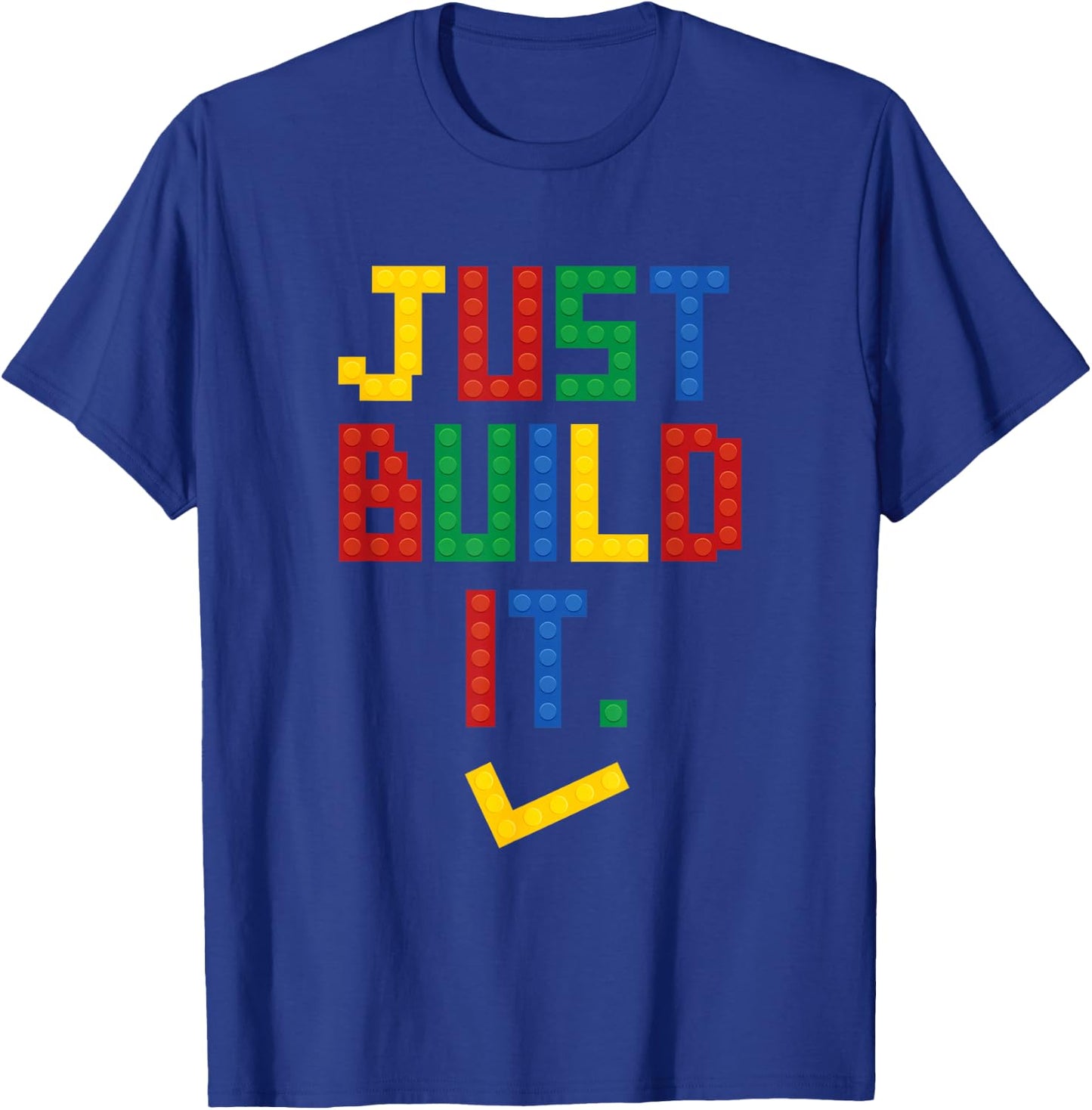 Just Build It Master Builder Building Block Boys Girls T-Shirt - T-Shirt | Royal