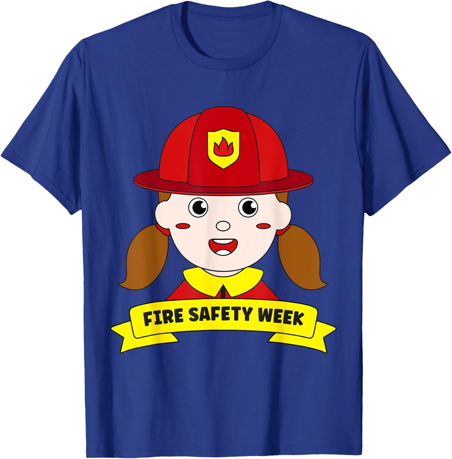 Fire Safety Week Firefighter Prevention Fireman Girl Hero T-Shirt - T-Shirt | Royal