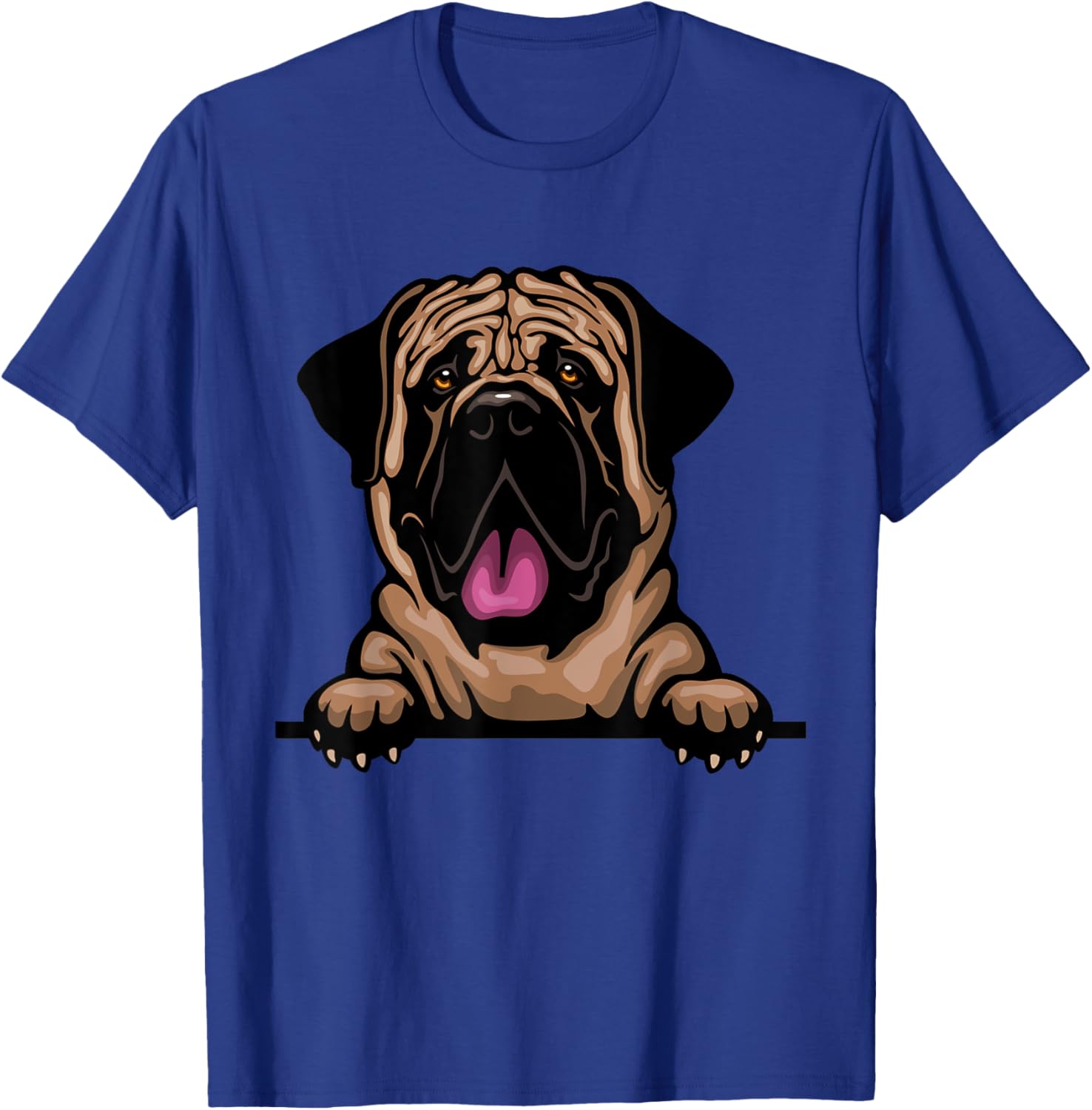 Jaption Dekun Dogs English Mastiff Dog Breed Popping Up - Grey, Women's, Small, Short Sleeve, Classic Fit, Cotton 50% Polyester 50% T-Shirt - T-Shirt | Royal