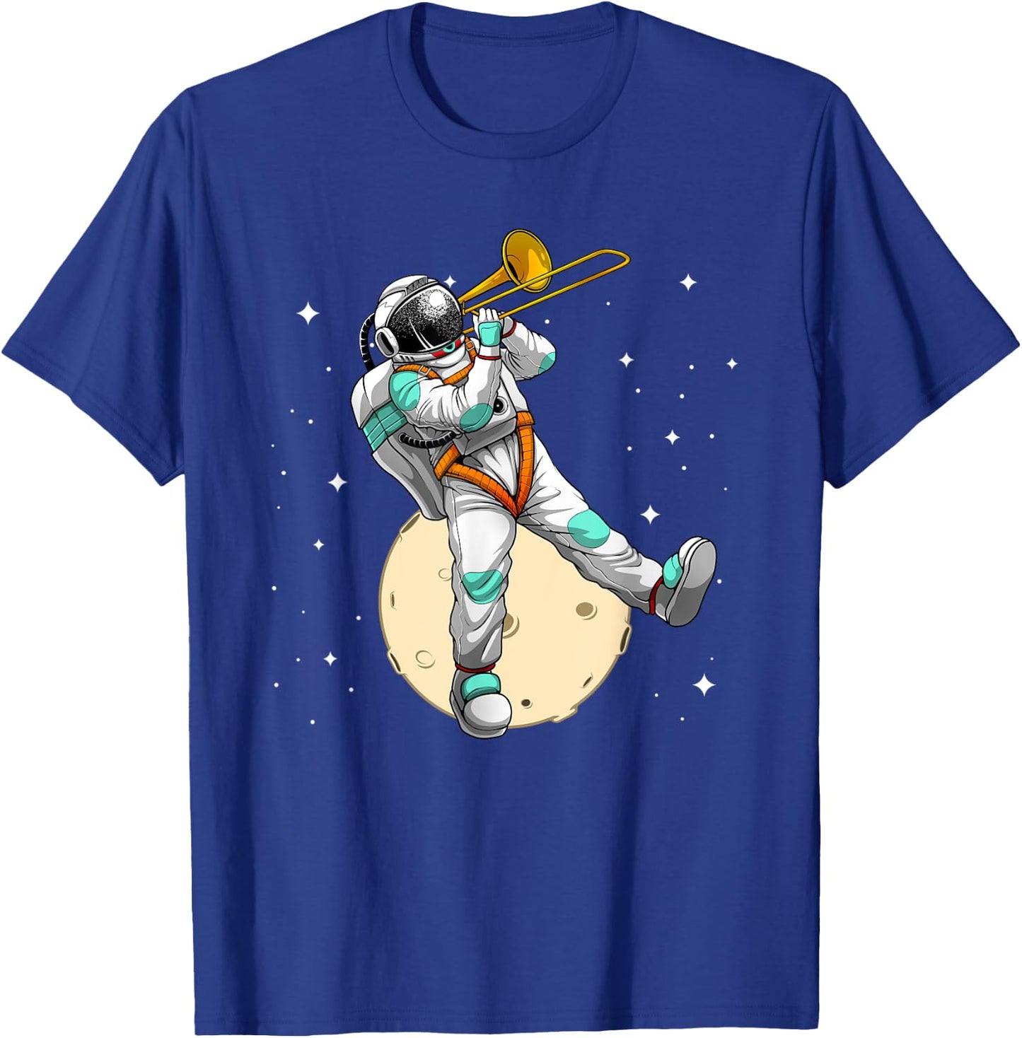 Funny Astronaut Trombone Art Women Trombone Player T-Shirt - T-Shirt | Royal
