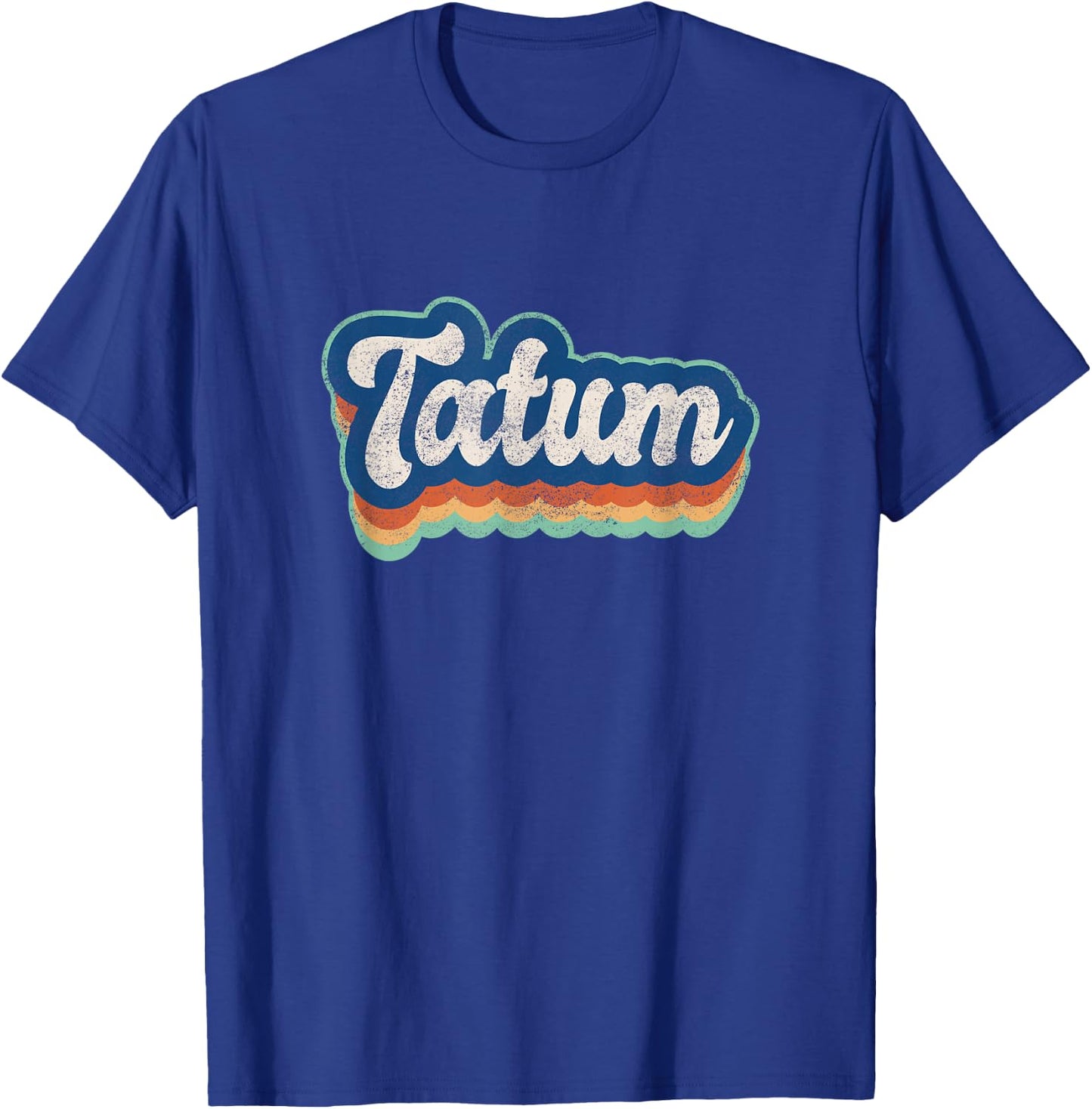 Tatum First Name Boy Vintage Style 70s 80s Personalized T-Shirt - T-Shirt | Royal