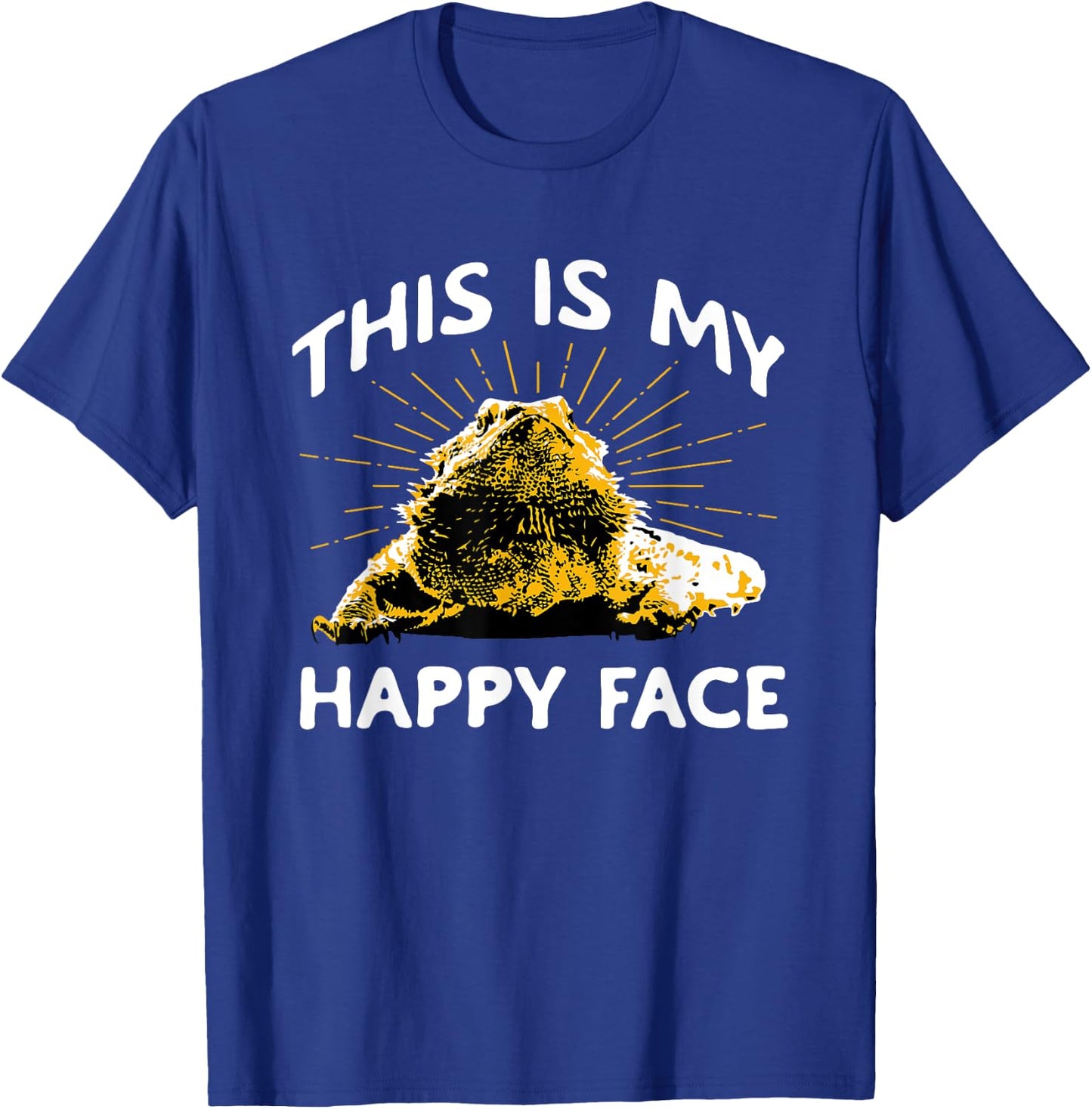 This Is My Happy Face - Bearded Dragon Reptile Lizard Lover T-Shirt - T-Shirt | Royal