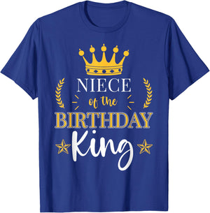 Niece of the Birthday King Theme Party Bday Celebration T-Shirt - T-Shirt | Royal