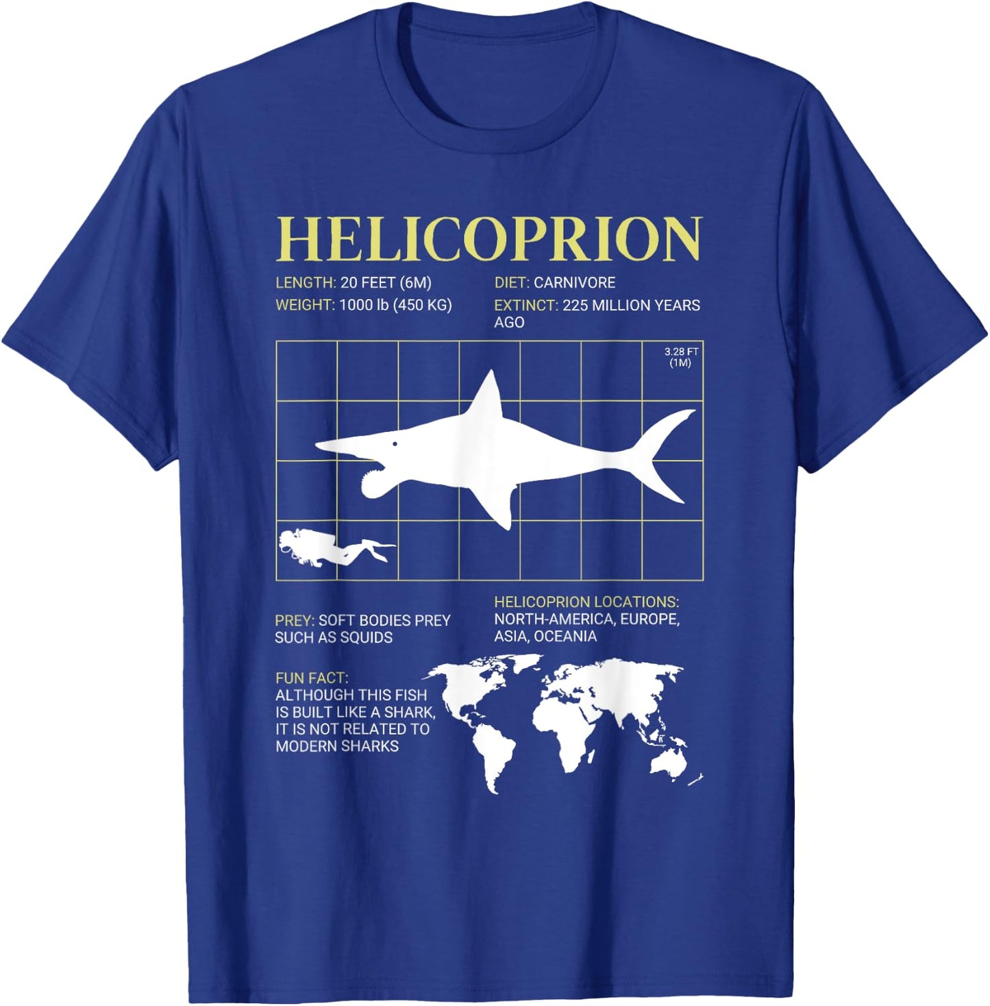 Helicoprion Buzzsaw Jaw Fish Fossil Paleontology T-Shirt - T-Shirt | Royal