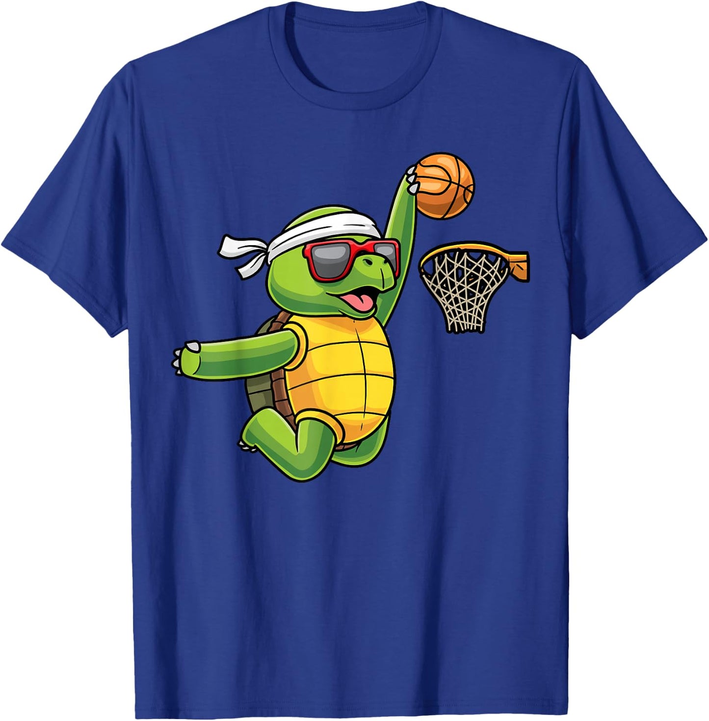 Turtle Playing Basketball Sports Sea Tortoise Player Kids T-Shirt - T-Shirt | Royal
