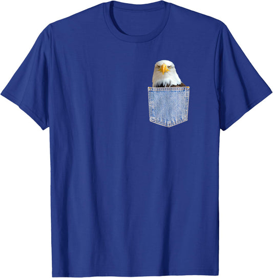 Freedom Patriotic Bald Eagle Pocket shirt Funny Bird Animal T-Shirt - T-Shirt | Royal