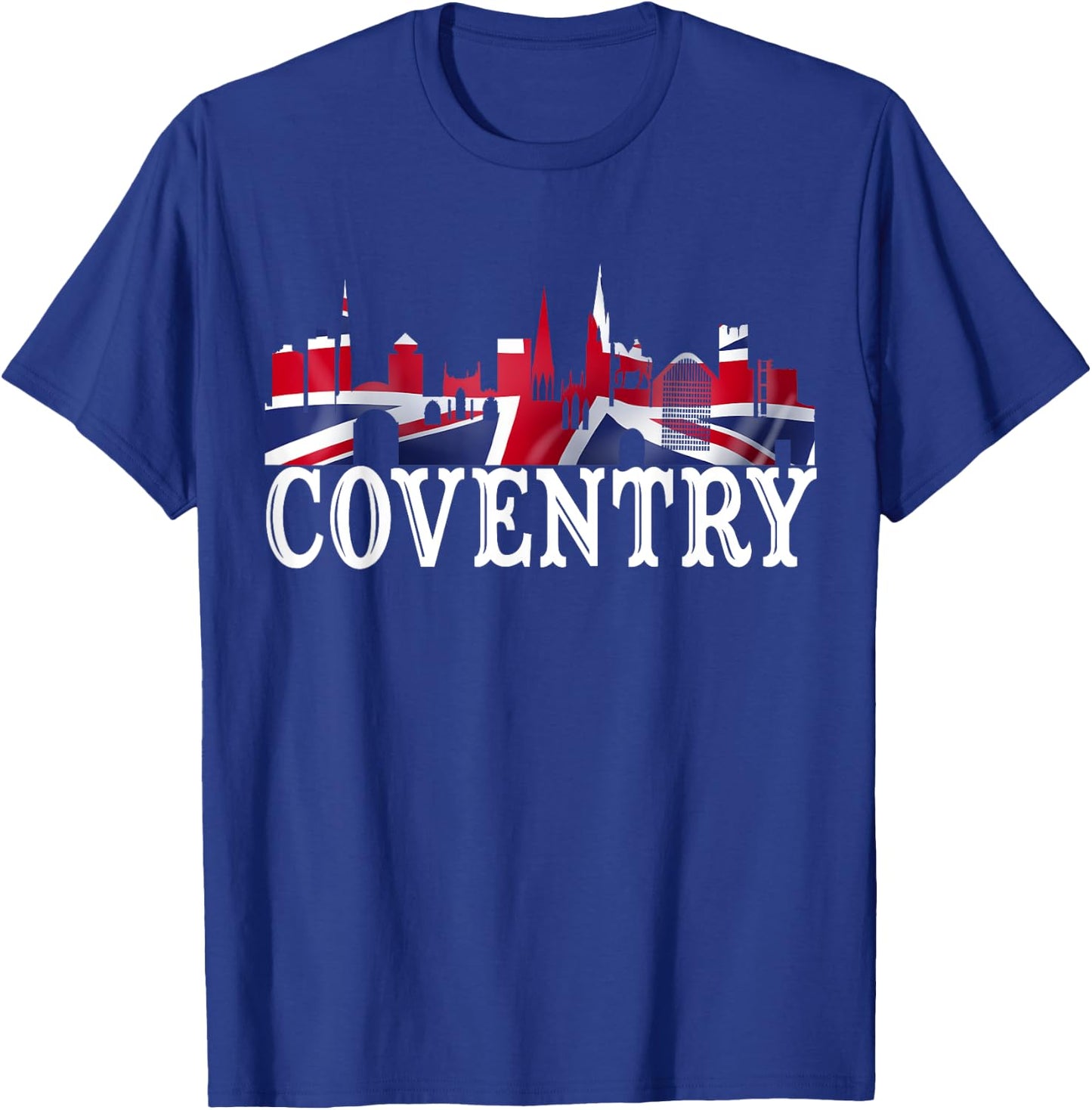 Coventry City Skyline - I Love Coventry England UK Flag T-Shirt - T-Shirt | Royal