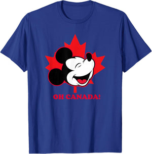 Disney Mickey And Friends Oh Canada Classic Mickey Face T-Shirt - T-Shirt | Royal