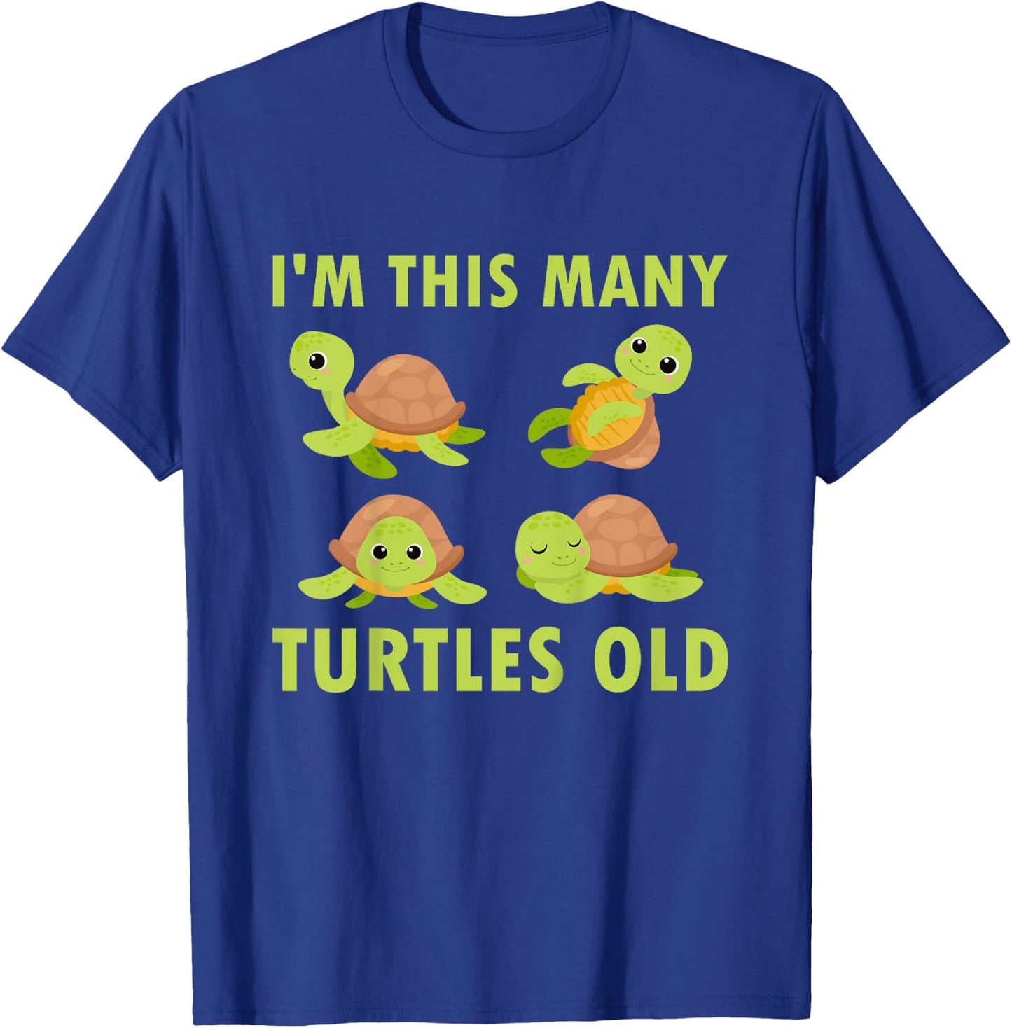 Kids 4 Year Old Boy Sea Turtles Old 4th Birthday Kids T-Shirt - T-Shirt | Royal