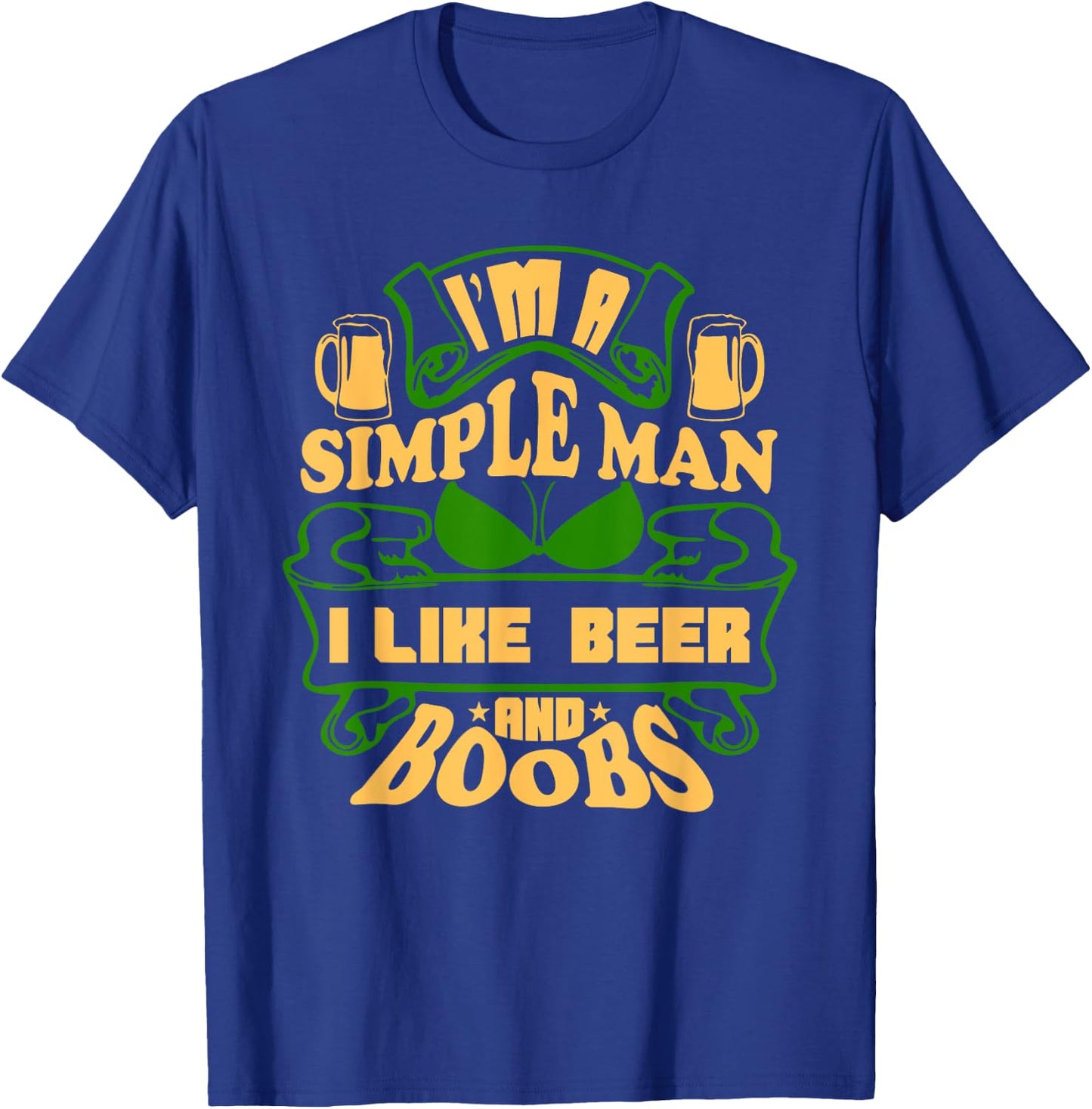 Beer Boobs St. Patrick's Day Funny Titties Drinking T-Shirt - T-Shirt | Royal