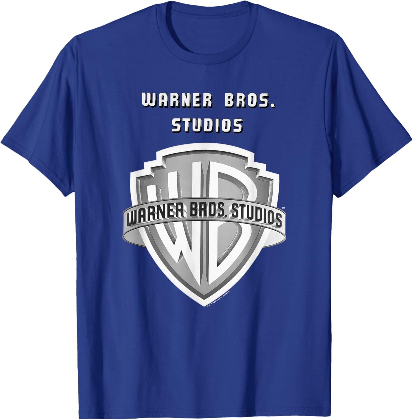 WB100 Warner Bros. Vintage Movie Studio Silver Logo T-Shirt - T-Shirt | Royal