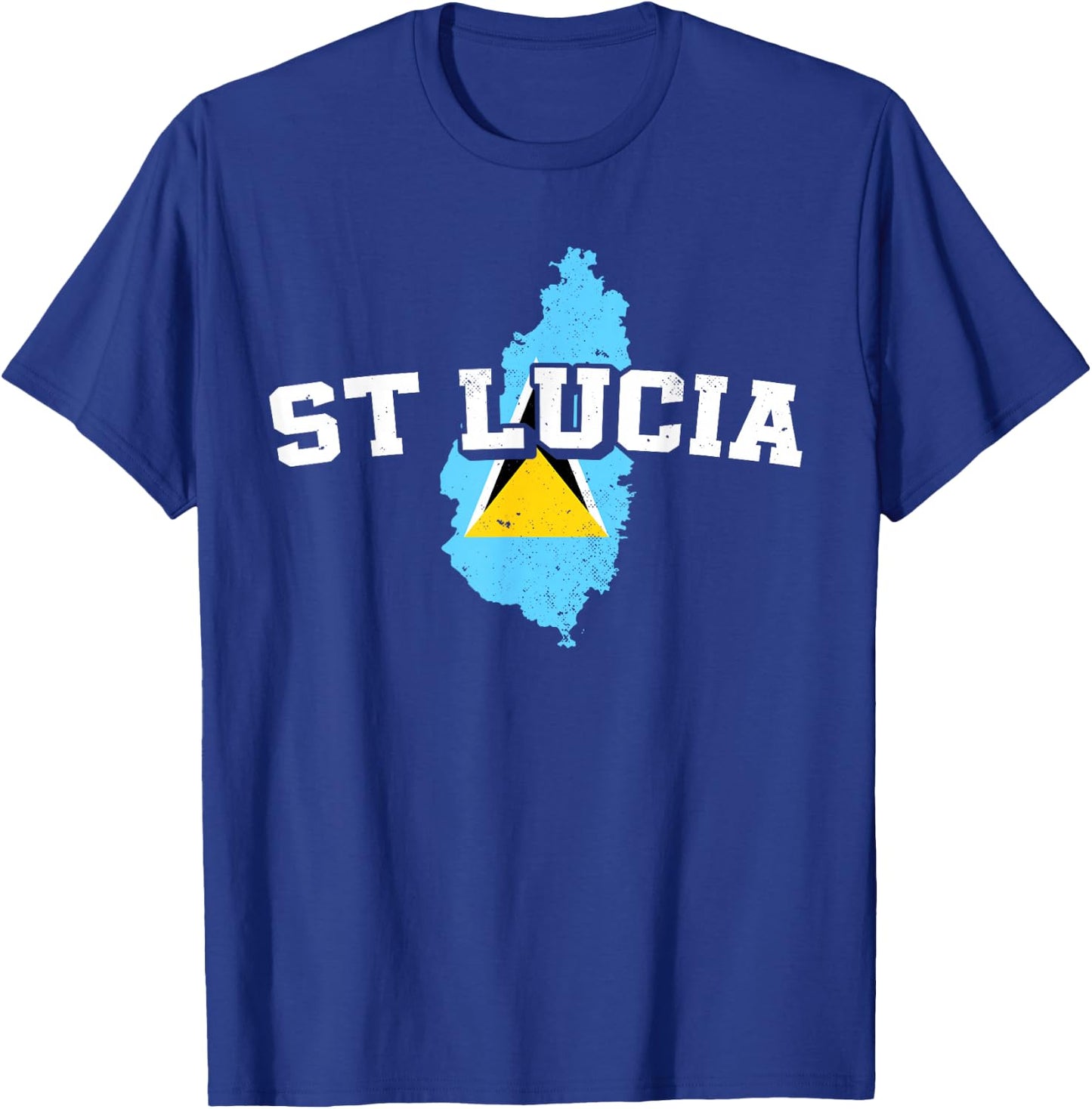 St Lucia Map and Flag Souvenir Saint Lucian T-Shirt - T-Shirt | Royal