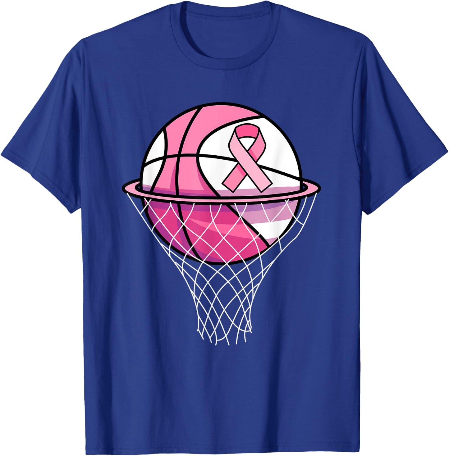 Breast Cancer Support Pink Basketball Love Coach T-Shirt - T-Shirt | Royal