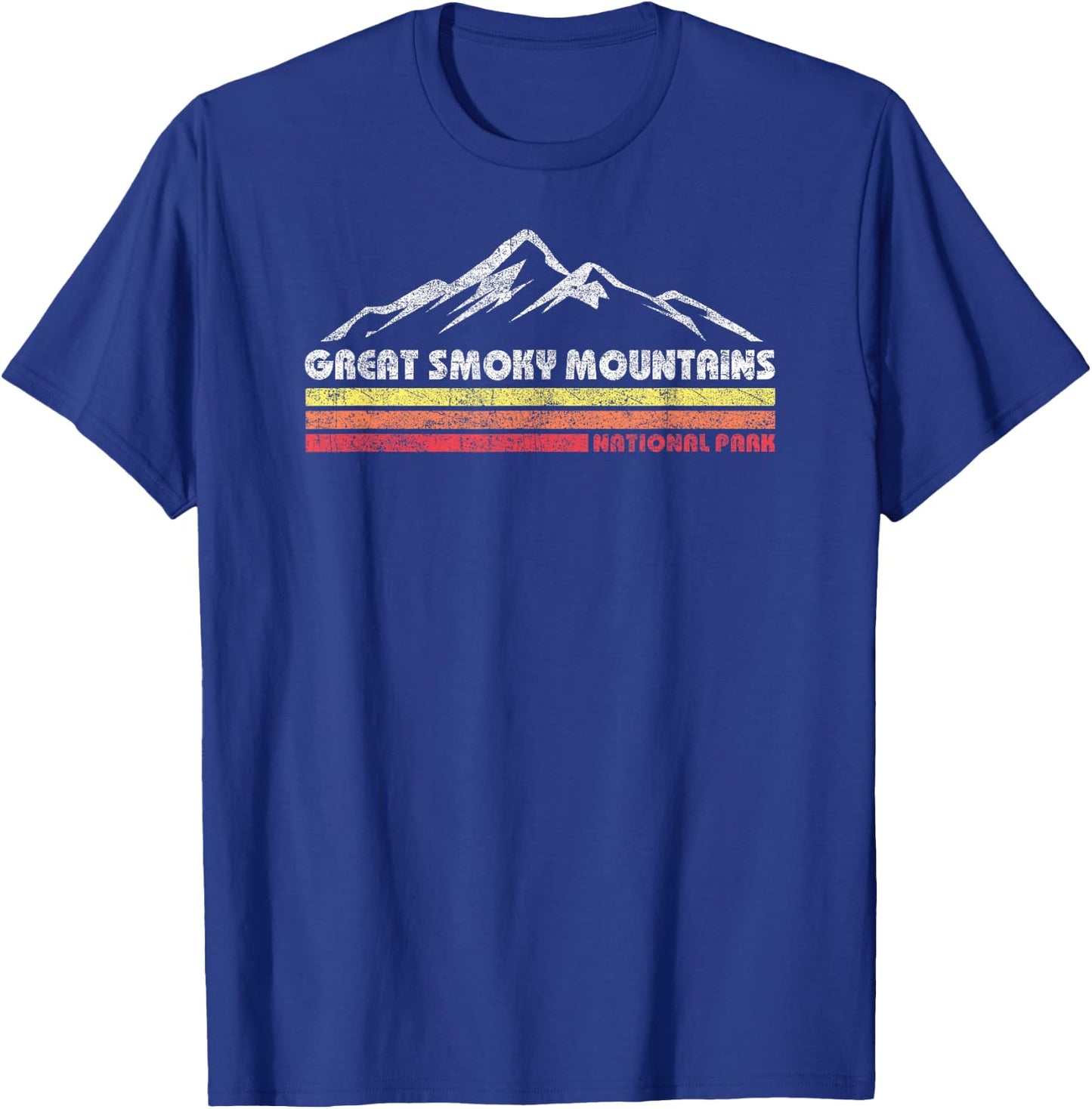 Retro Great Smoky Mountains National Park Hiking T-Shirt - T-Shirt | Royal
