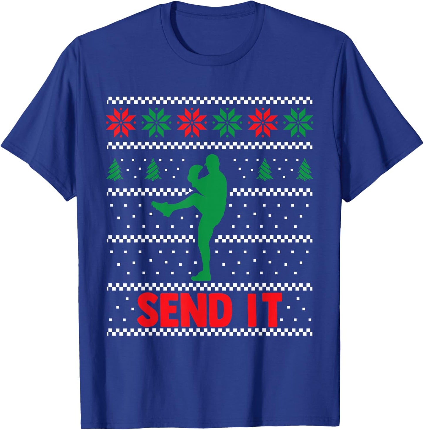 Funny Baseball Player - Christmas Xmas Send It T-Shirt - T-Shirt | Royal
