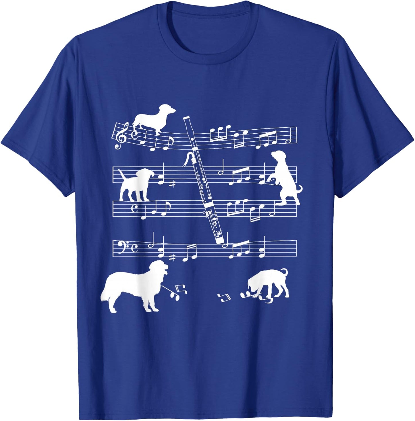 Bassoon Player Dog for Bassoonist Dogs and Bassoon T-Shirt - T-Shirt | Royal