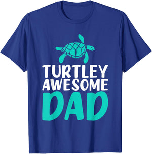Turtley awesome Dad Cute Sea Turtle Lover T-Shirt - T-Shirt | Royal