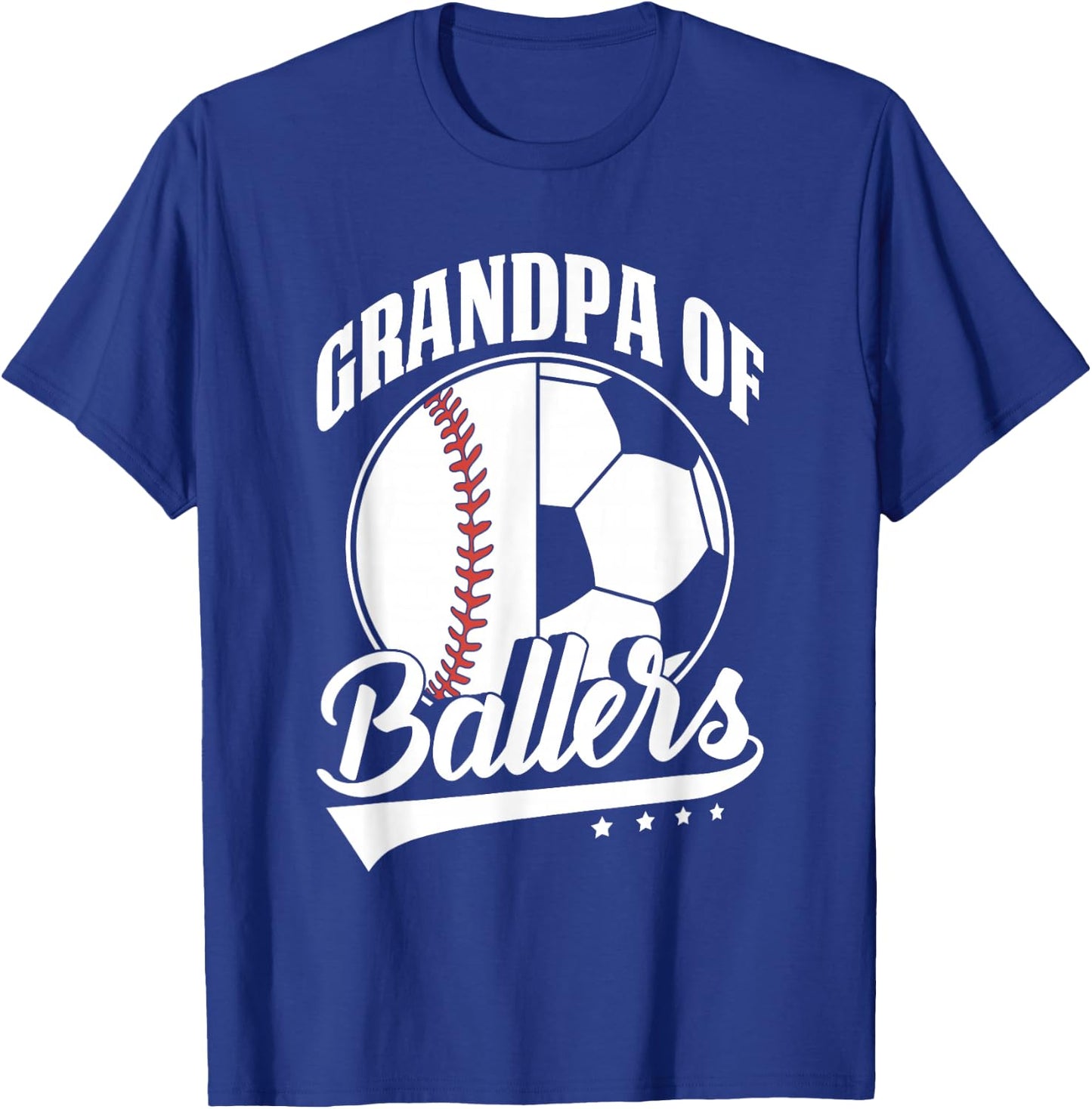 Grandpa Of Ballers Soccer Baseball Player T-Shirt - T-Shirt | Royal