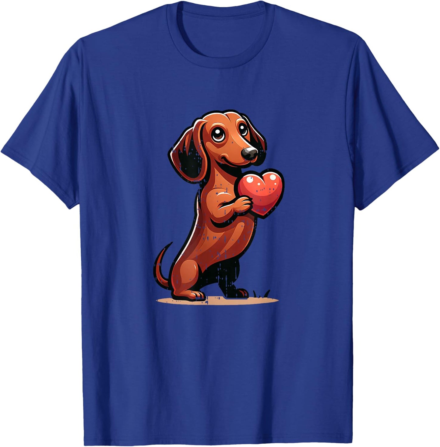 Cute Dachshund Valentines Day Heart Lover Dog Mom Dad Women T-Shirt - T-Shirt | Royal