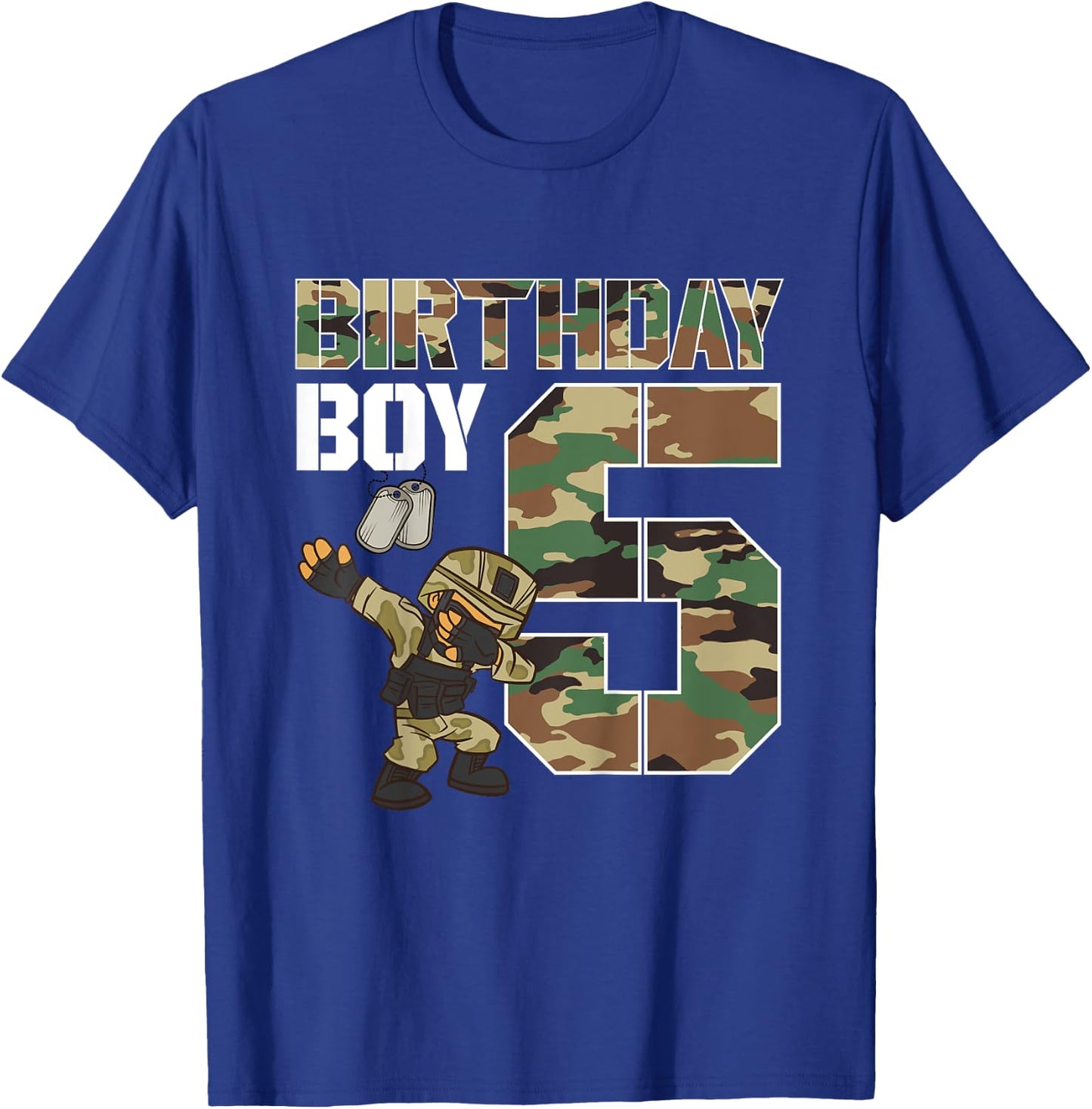 Kids 5 Year Old Boy Military Army 5th Birthday Boy Matching T-Shirt - T-Shirt | Royal