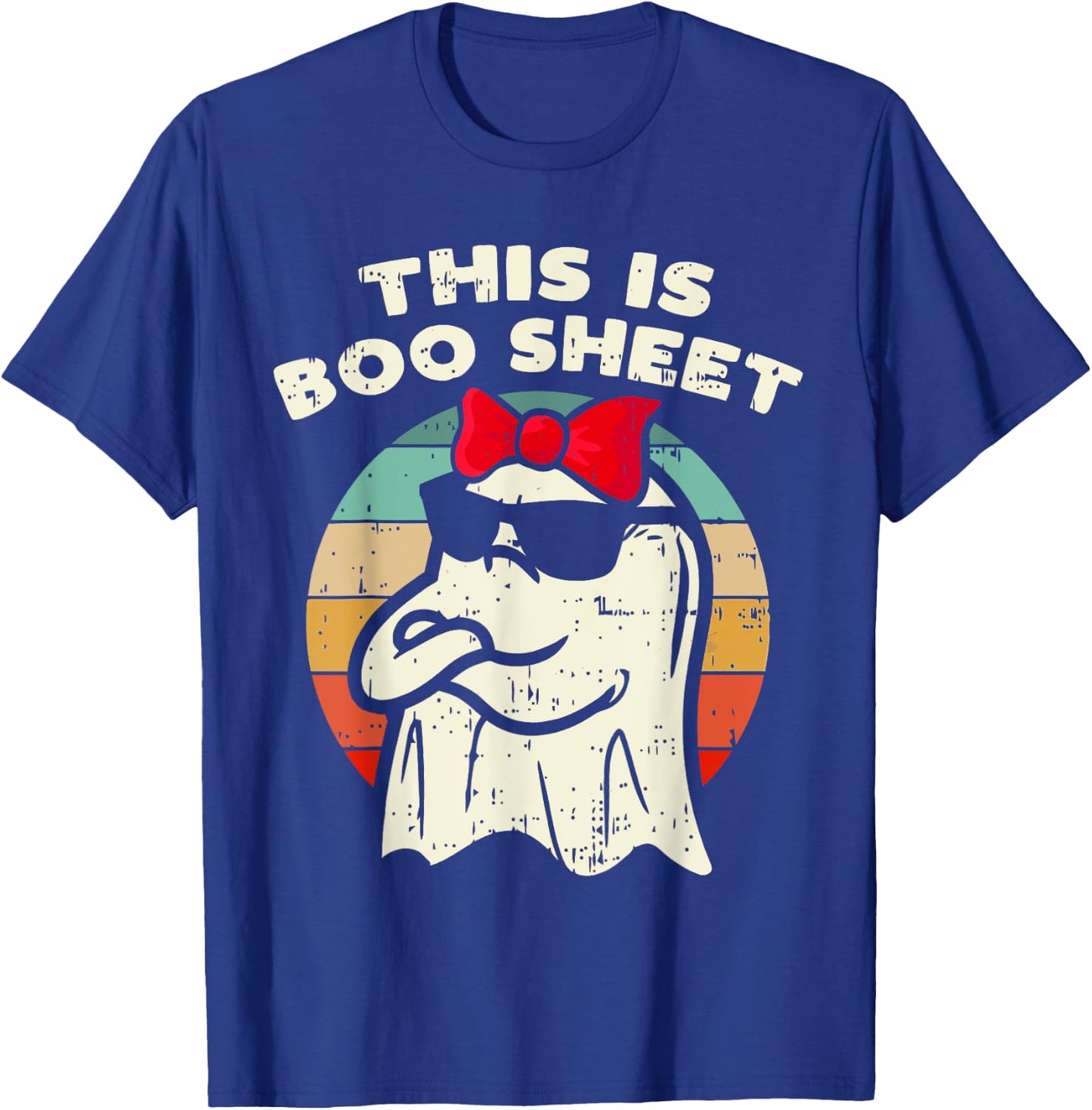 This Is Boo Sheet Ghost Retro Halloween Women Kids Girls T-Shirt - T-Shirt | Royal