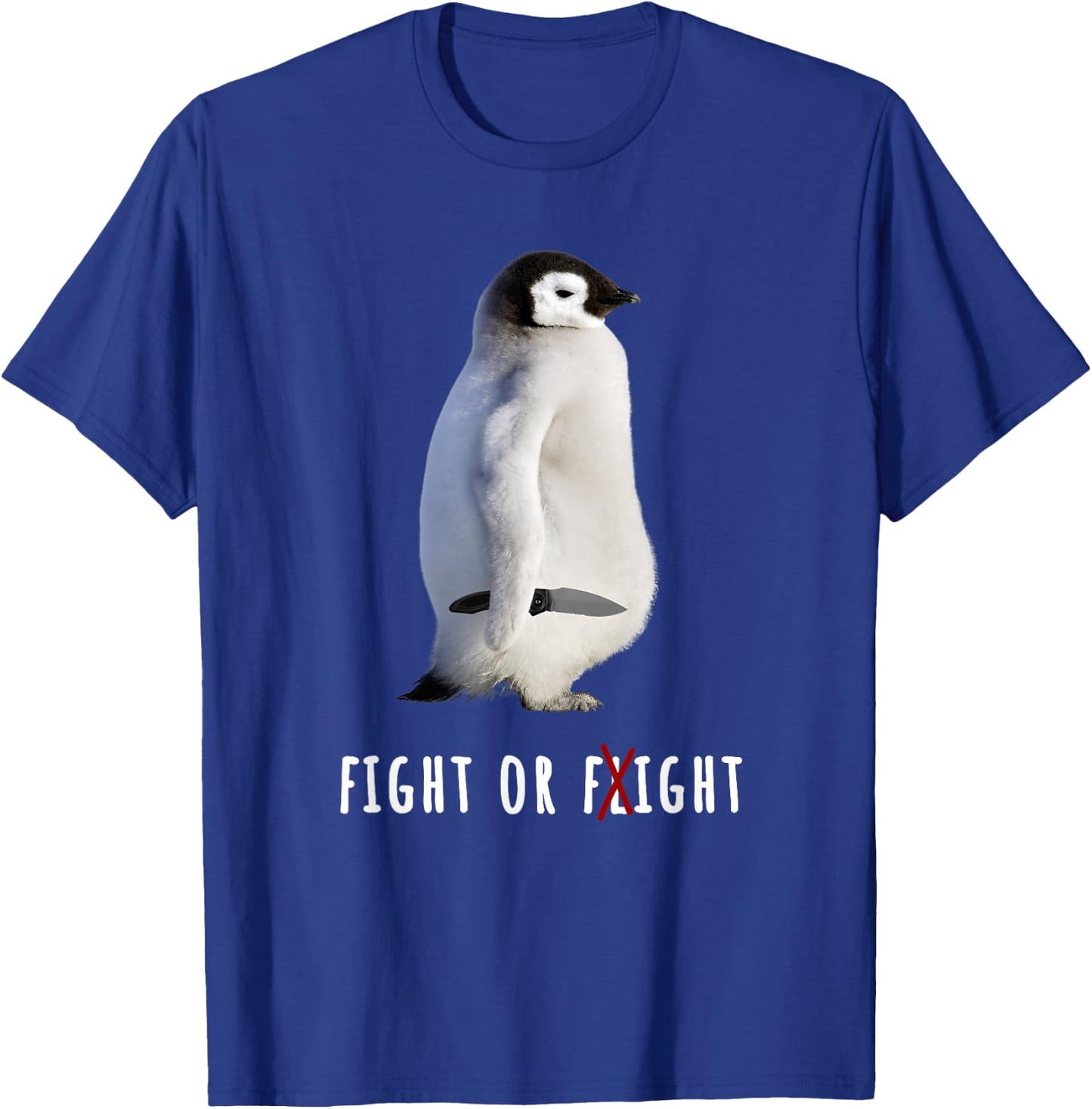 Fight Or Flight Funny Penguin Meme Anxiety Psychologist Pun T-Shirt - T-Shirt | Royal