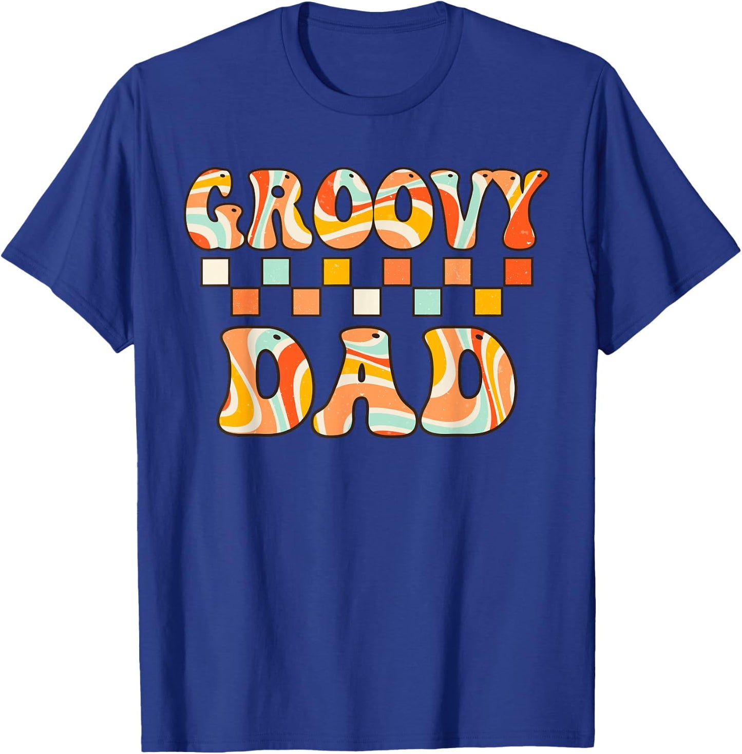 Retro Groovy Dad Matching Family 1st Birthday Party T-Shirt - T-Shirt | Royal