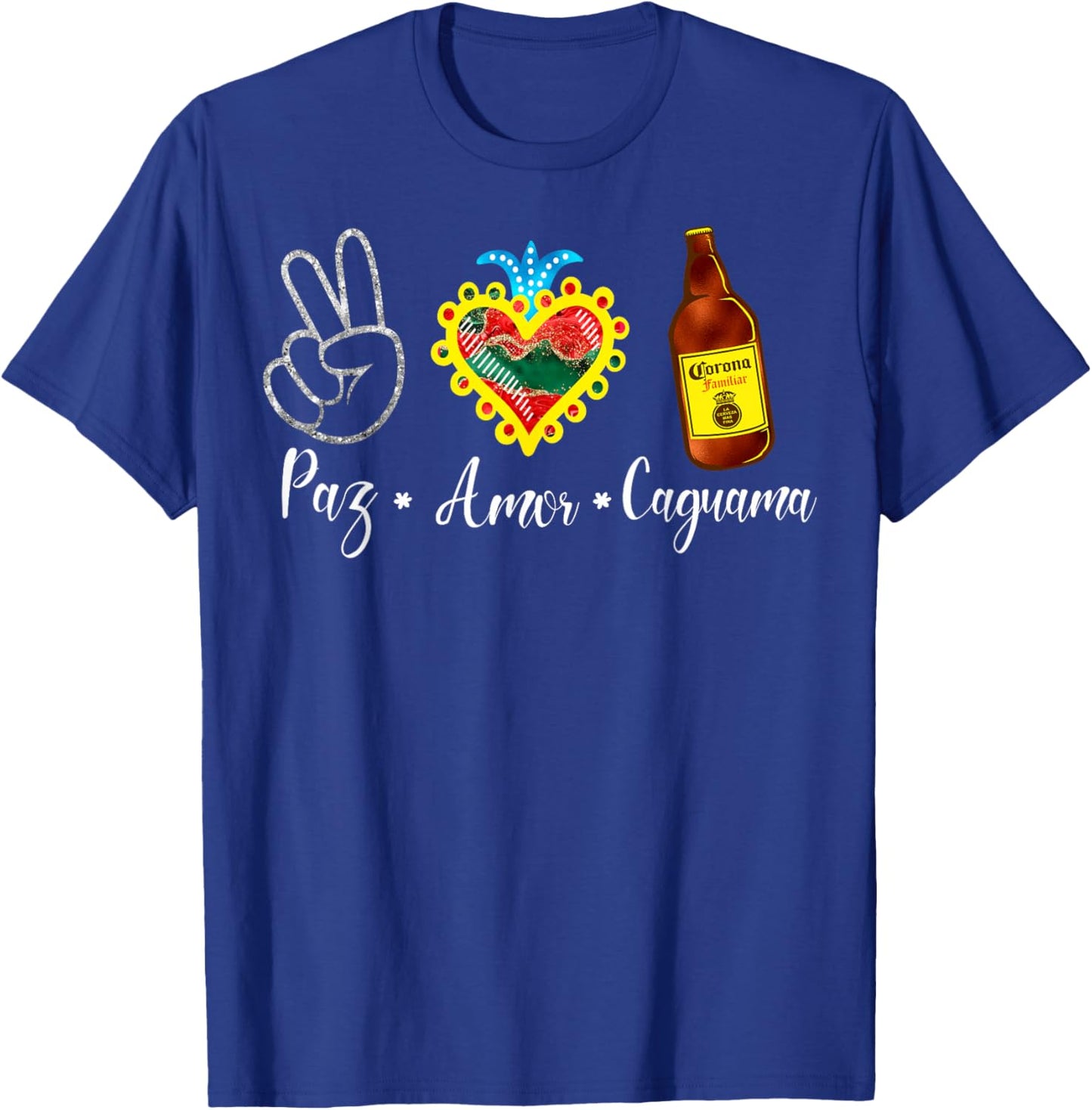 Peace Love Caguama Mexcan Pride Independence Day Mexico T-Shirt - T-Shirt | Royal