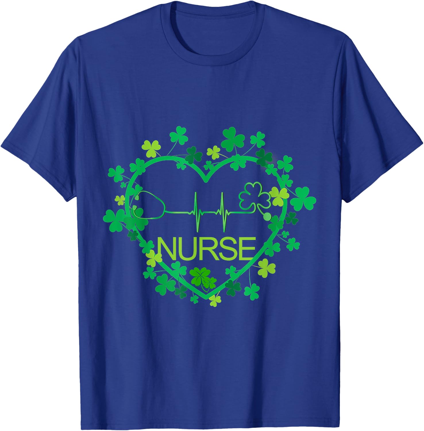 Heart Shamrock Nurse - Nurse St Patrick's Day Nursing T-Shirt - T-Shirt | Royal
