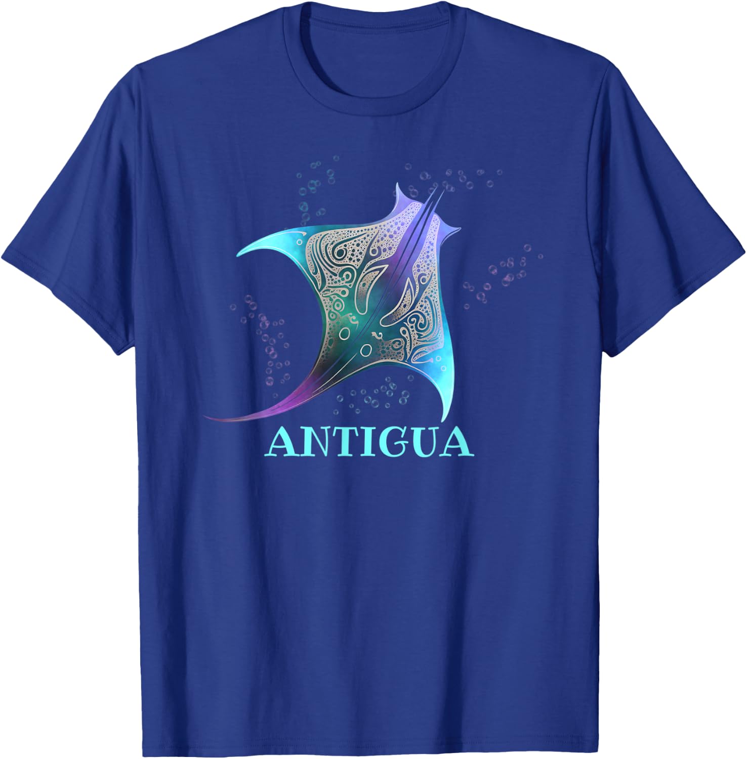 Stingray Manta Ray Scuba Diving - Antigua T-Shirt - T-Shirt | Royal