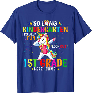 Kids So Long Kindergarten Graduation Class 2025 Unicorn Dab T-Shirt - T-Shirt | Royal