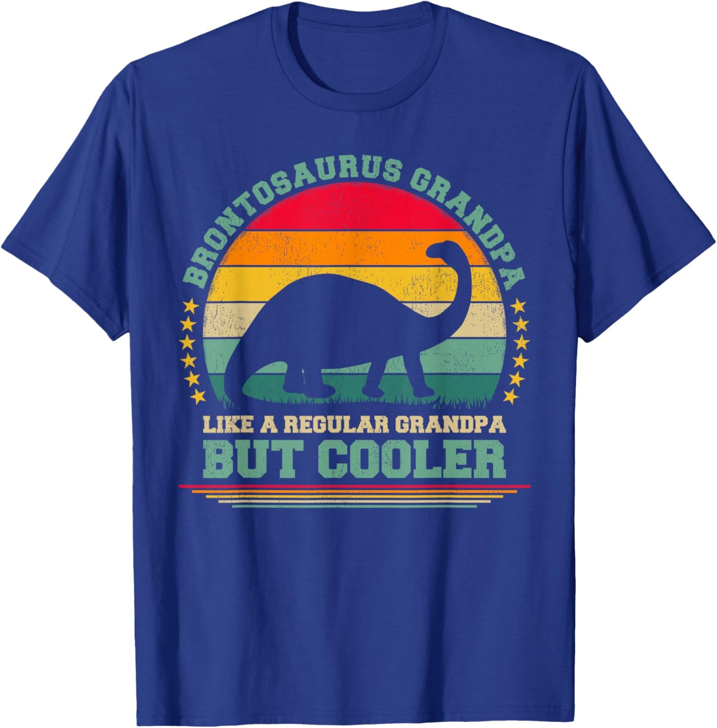 Brontosaurus Grandpa Like A Regular Grandpa Father's Day T-Shirt - T-Shirt | Royal