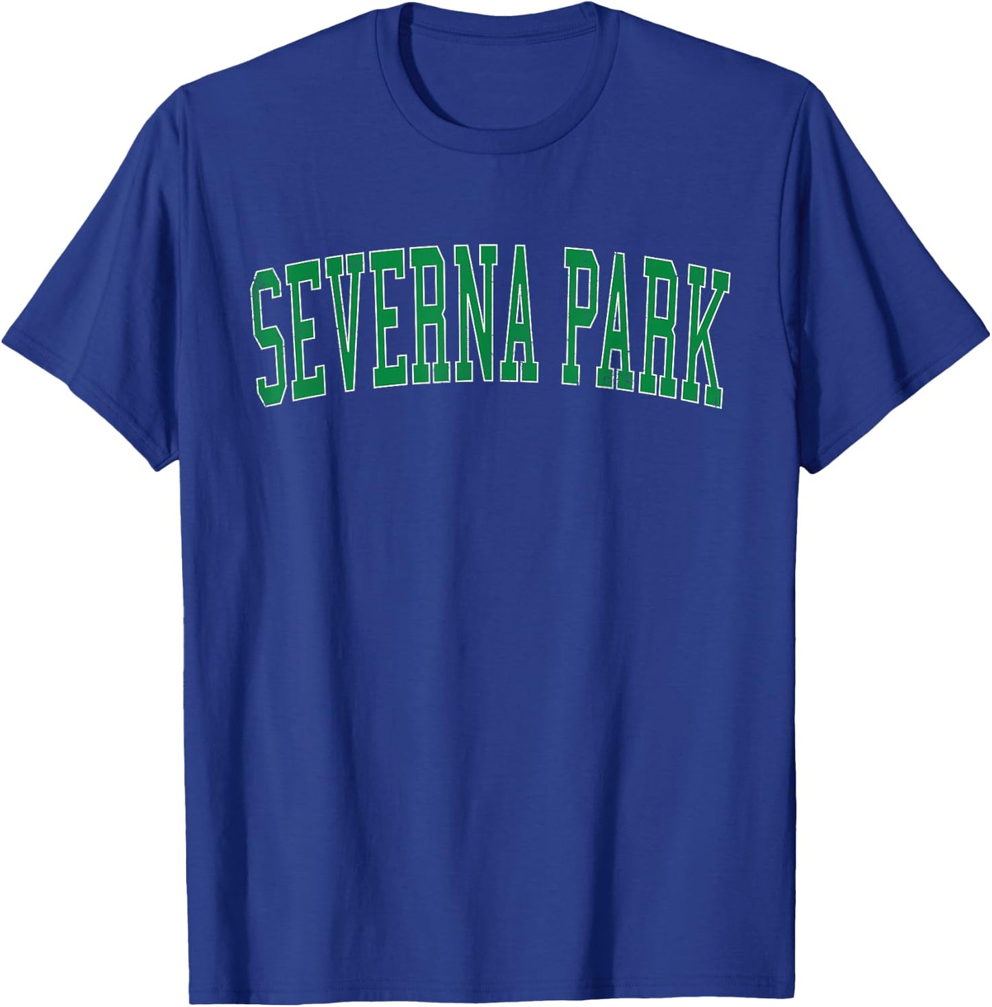 Vintage Severna Park MD Distressed Green Varsity Style T-Shirt - T-Shirt | Royal