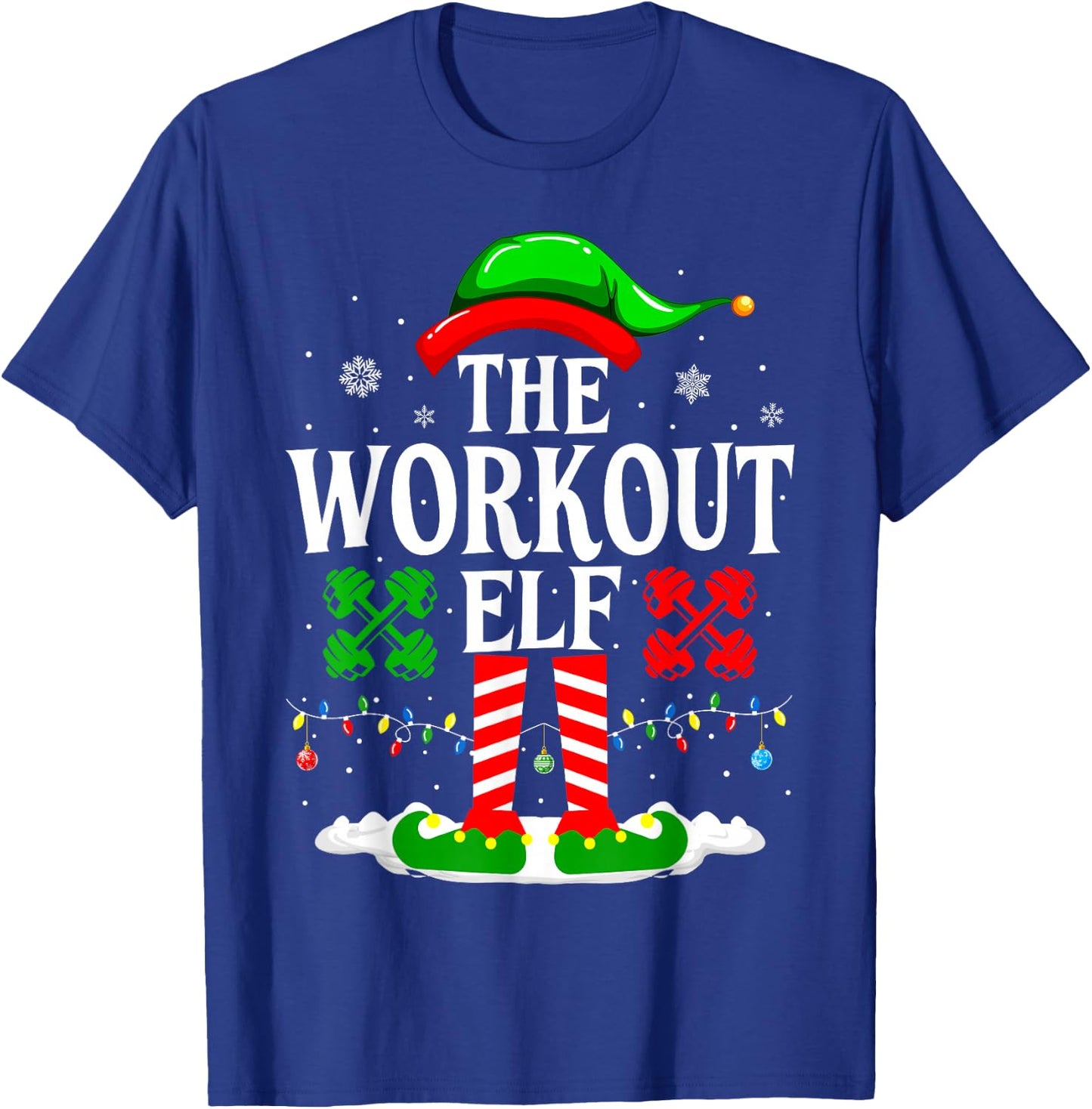 The Workout Elf Funny Fitness Christmas Gym T-Shirt - T-Shirt | Royal