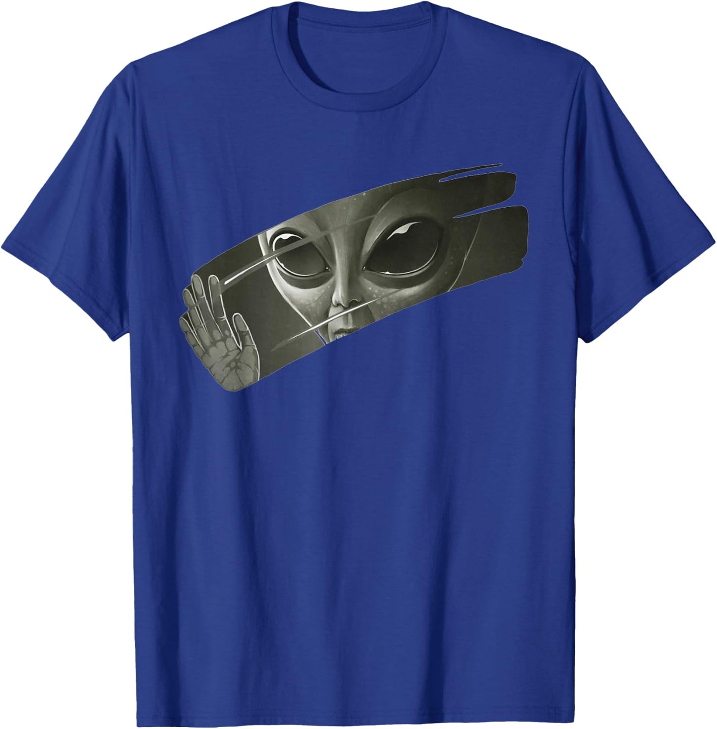Aliens | Men Women Funny Graphic UFO Alien T-Shirt - T-Shirt | Royal