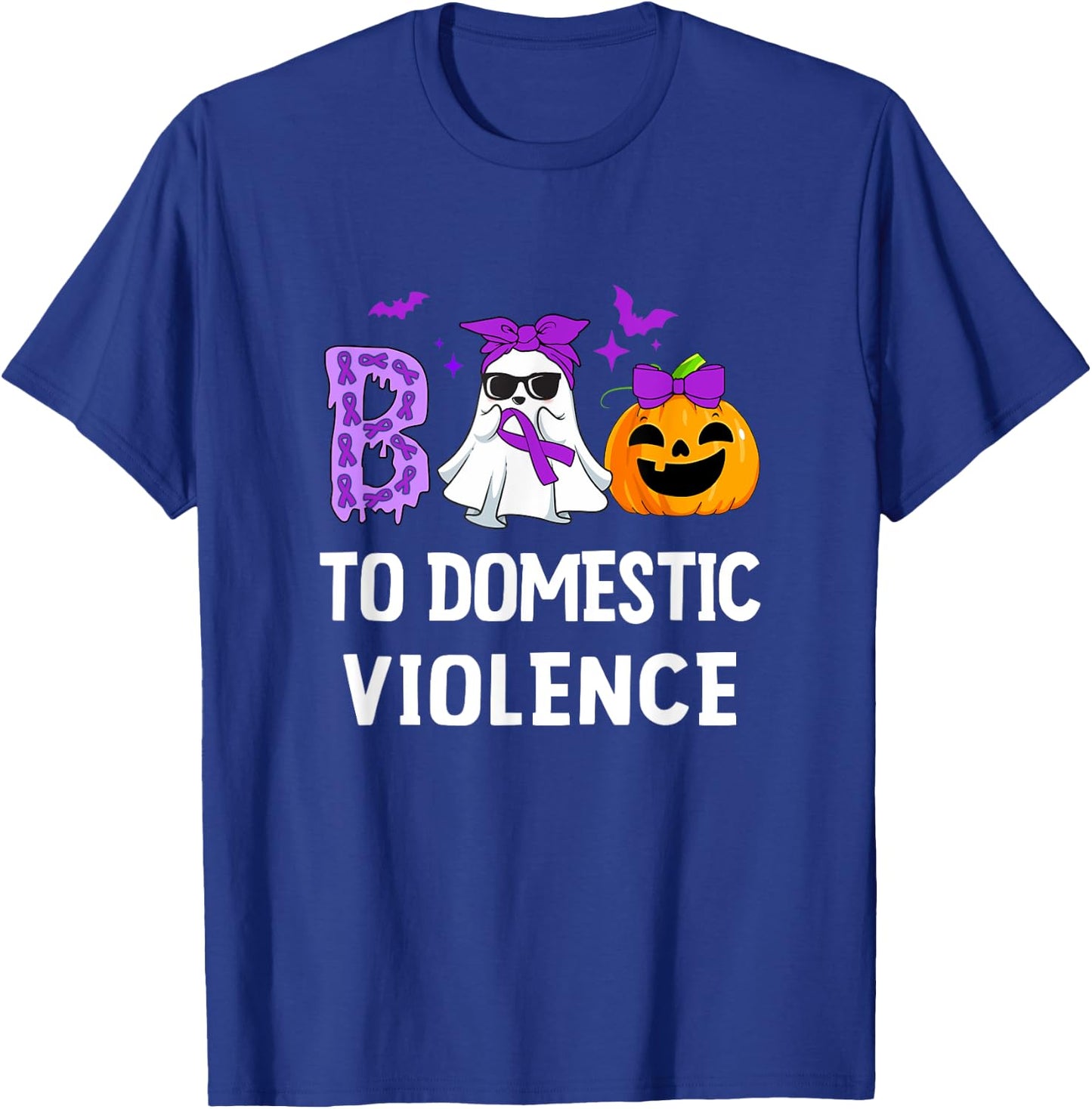 Boo To Domestic Violence Domestic Violence Awareness T-Shirt - T-Shirt | Royal