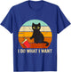 I Do What I Want Cat Coffee Black Cat Red Cup Funny Graphic Men Women Kids T-Shirt - T-Shirt | Royal