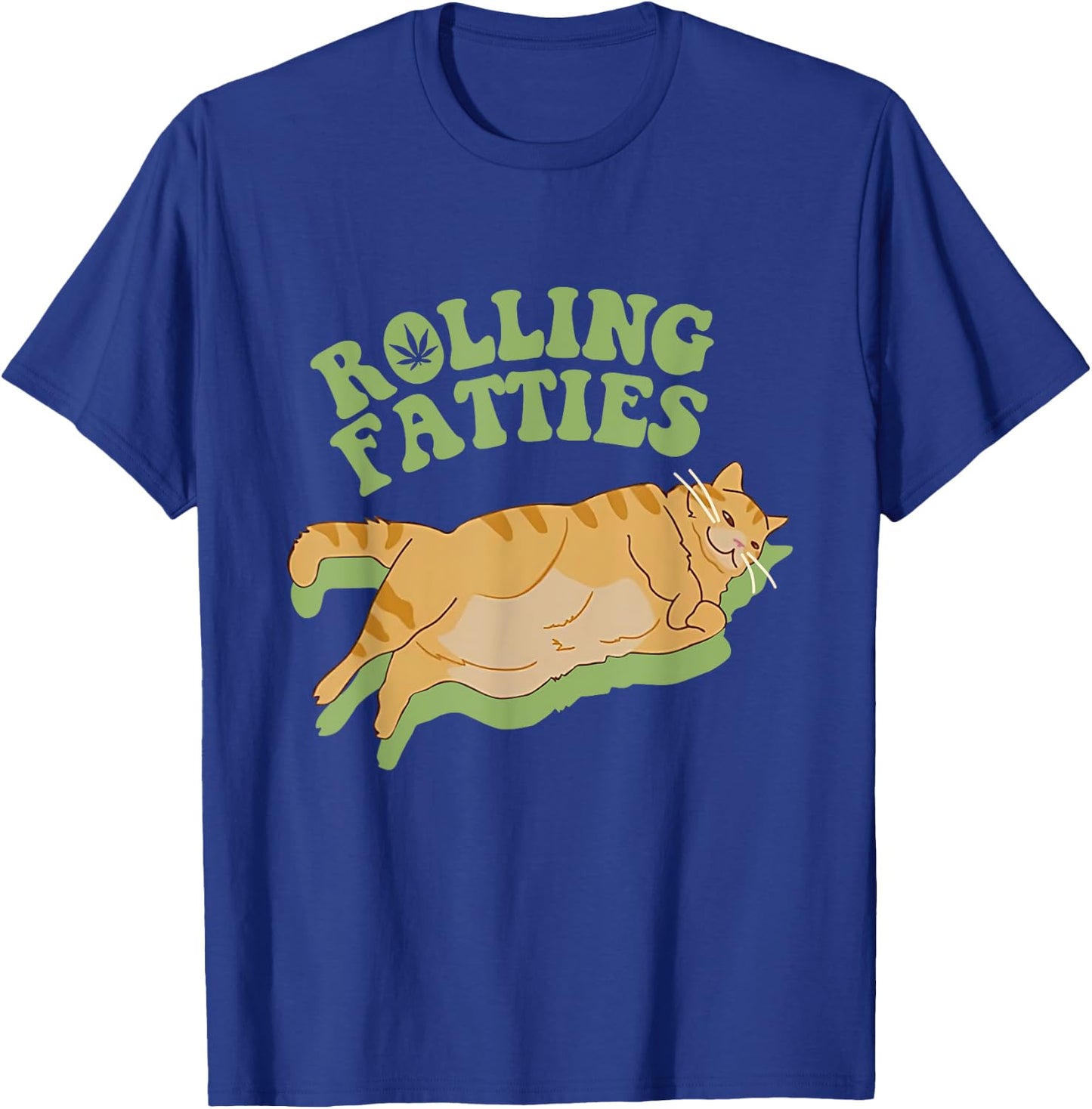 Vintage Rolling Fatties Cat Retro Kitty Kitten Meow MenWomen T-Shirt - T-Shirt | Royal