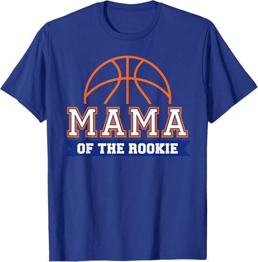 Mama of Rookie 1st Birthday Basketball Theme Matching Party T-Shirt - T-Shirt | Royal