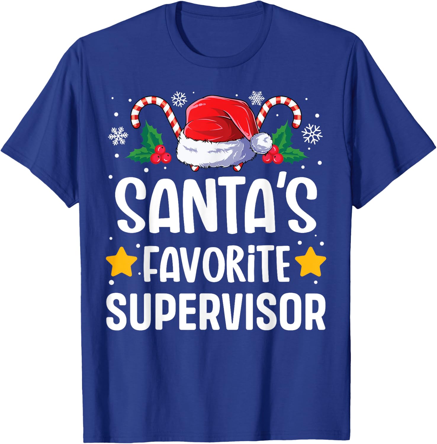 Santas Favorite Supervisor Christmas Matching Group Pajama T-Shirt - T-Shirt | Royal