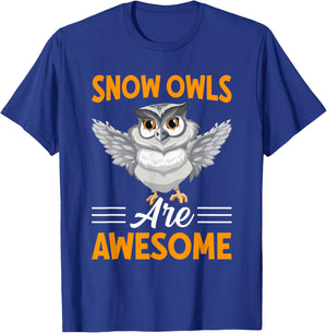 Snow Owls Are Awesome I Snow Owl T-Shirt - T-Shirt | Royal
