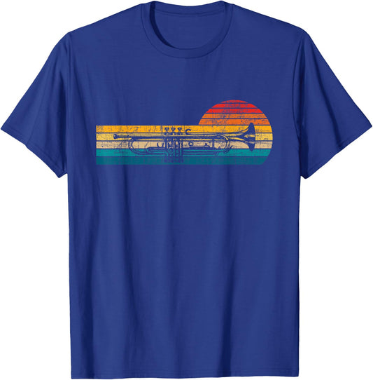 Retro Vintage Trumpet - Trumpeter Jazz Music Lover T-Shirt - T-Shirt | Royal